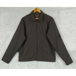 Rusty Death Or Glory Mens Brown Full Zip Jacket‎ Lined Window Pane Pockets